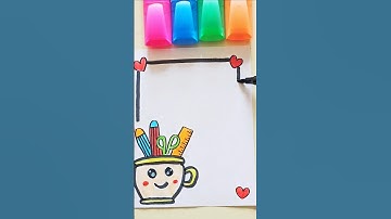 Cute & Easy Border Designs #art #frontpage  #project #borderdesigns #viral #trending #shorts