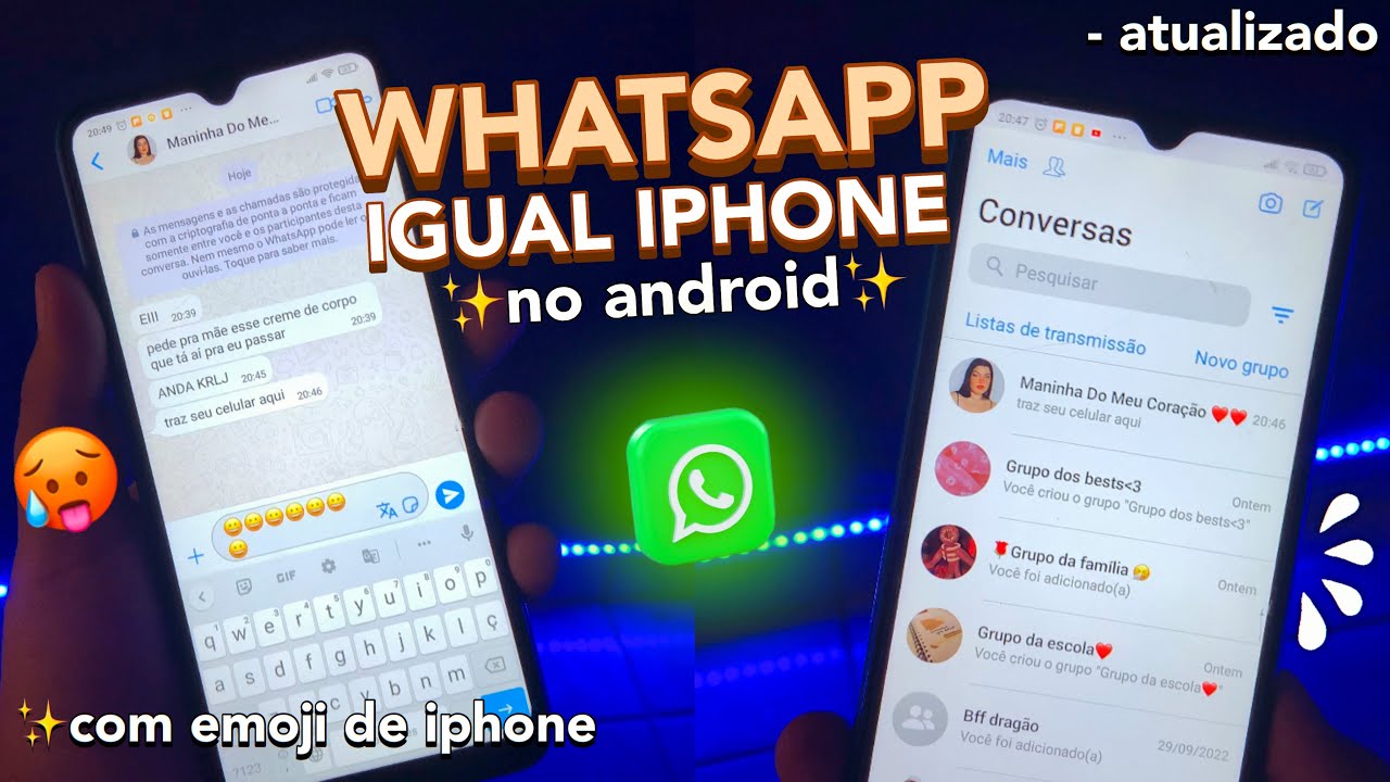 SAIU🥳 whatsapp igual iphone no android atualizado 2022 + emoji de ...
