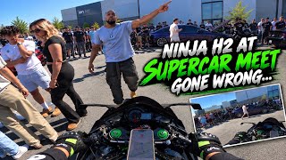 Taking my Ninja H2 to a Supercar meet