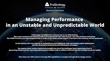 Managing Performance in an Unstable and Unpredictable World - Webinar 25 06 2020
