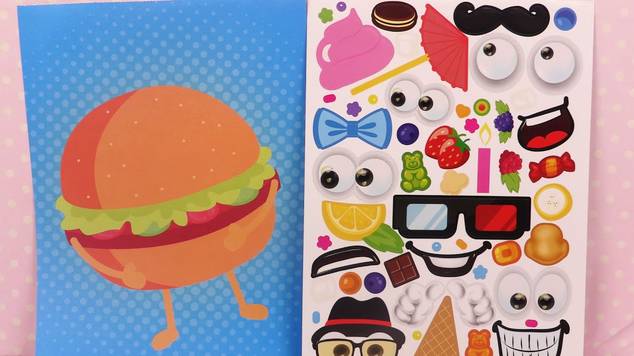 Crée ton Personnage DIY Autocollants Nourriture