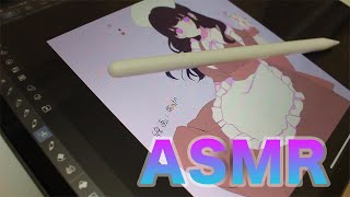 【ASMR】囁きながらiPadで塗り絵をする音.ペンの音 /Paint on iPad　【音フェチ】