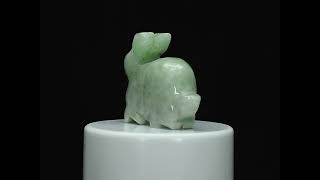 Green Jadeite Jade Handcraft Rabbit Carving Unheated Untreated Natural Burma Myanmar - 246.80 ct - USJ00107