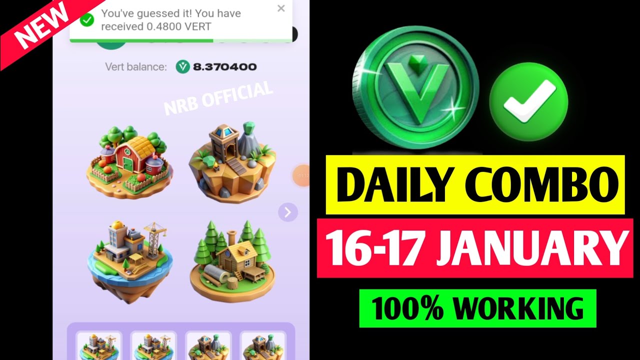 Vertus Combo Cards Today 16 January | Vertus Daily Combo | Vertus Combo Cards | Vertus Combo