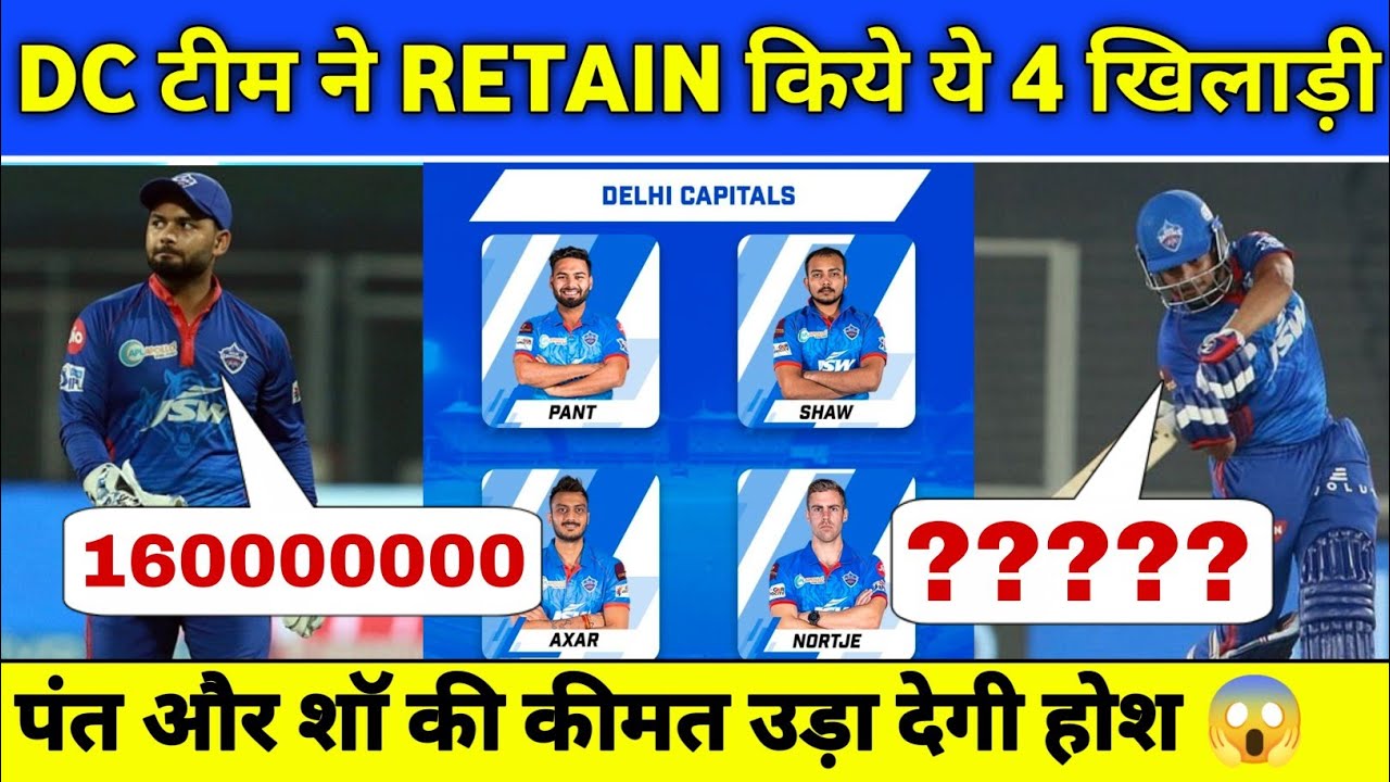 IPL 2022 : Delhi Capitals Announced Retained Players List | IPL 2022 DC Retained Players