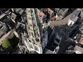 Rouen, l’église Saint Maclou en vue aérienne par drone