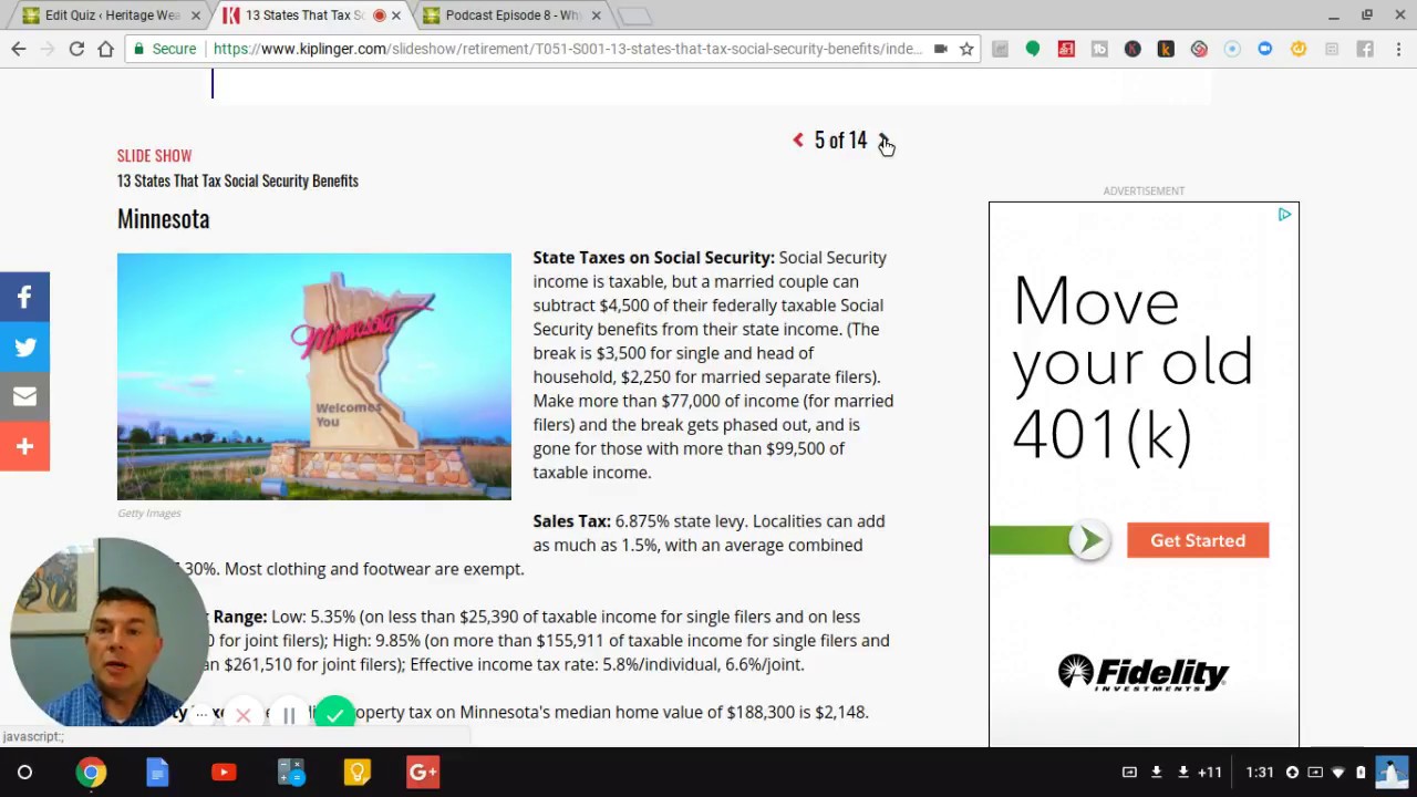 13 States That Tax Social Security (2018)