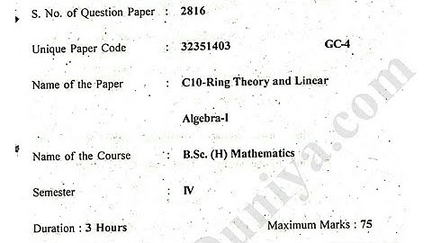 Ring Theory and Linear Algebra- 1 Question Paper - 1 | Semester - IV | University of Delhi #du #2017