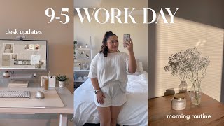 WORK DAY IN MY LIFE | desk updates, morning routine, fitness challenge & more!