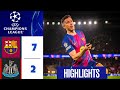Barcelona Vs Newcastle 7 2 Highlights UEFA Champions League Raphinha López Lewandowski Goal