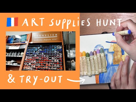🇫🇷 Art Supplies Hunt &Try-out✨ Sennelier&Conté à Paris pastels in Reims
