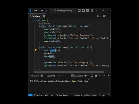 How to swap two variables in java #javacode #coding #shorts # ...
