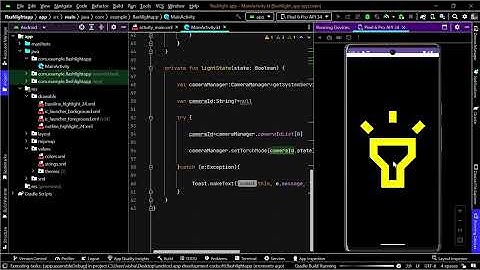 "FLASHLIGHT APP" using android studio and kotlin .... internship task by codsoft