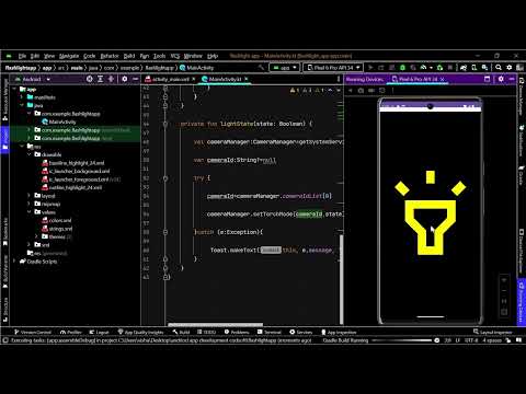 "FLASHLIGHT APP" using android studio and kotlin .... internship task by codsoft
