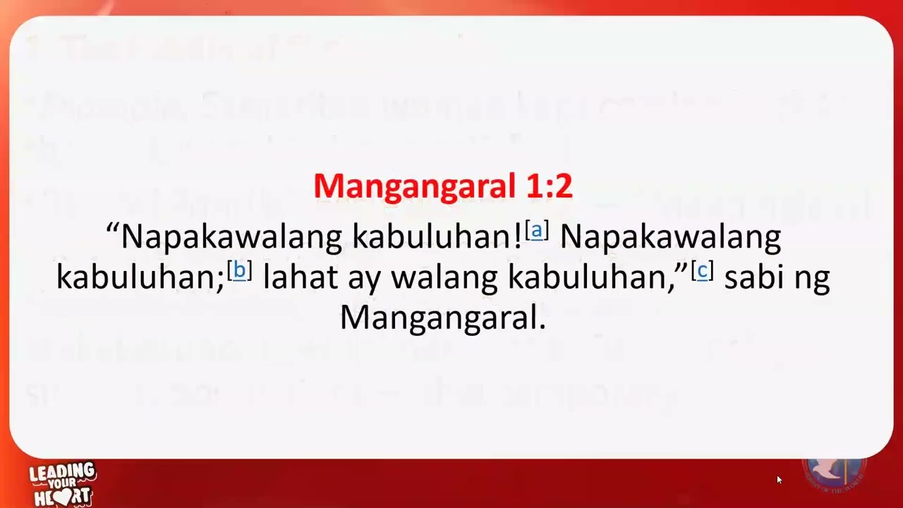“The Living Water Ang Tubig na Hindi Nauubos”