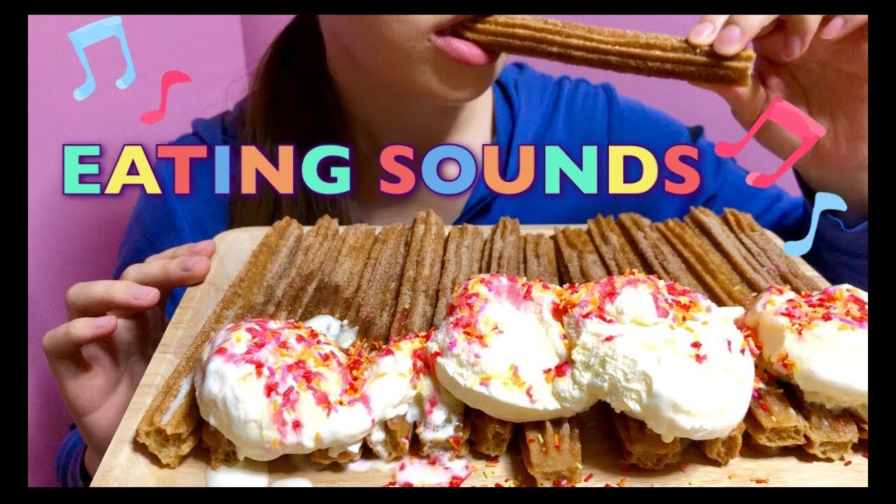【EATING SOUNDS】チュロス!アイス!CHURROS!ICE CREAM!