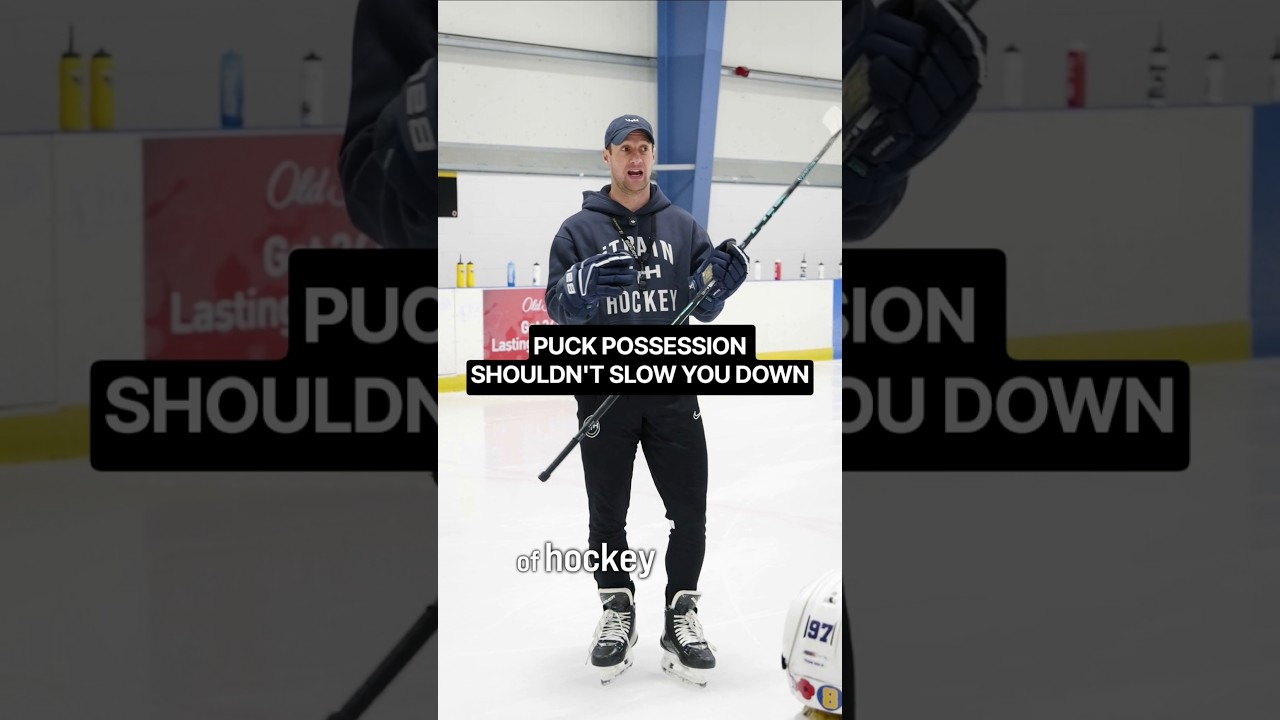 PUCK POSSESSION SHOULDN'T SLOW YOU DOWN #hockeycoaching #hockeytraining