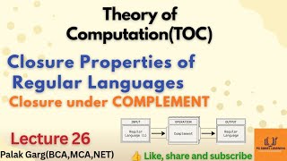 Closure Property of Regular Languages | Closure under COMPLEMENT | TOC |GATE UGCNET#ugcnet#gate#toc
