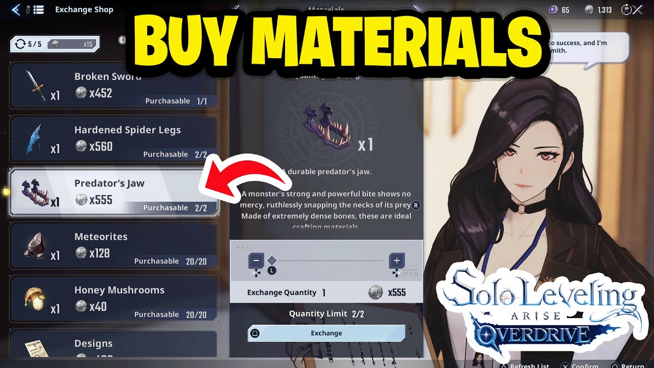 How To Buy Materials in Solo Leveling: ARISE OVERDRIVE - Fastest