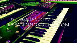 Roland JX3P analog synthesizer sequence and soft pad melody screenshot 1