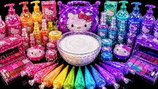 Relaxing Slime ASMR 🌈 Mixing Diamond Hello Kitty Slime With Makeup Cosmetic Set #562