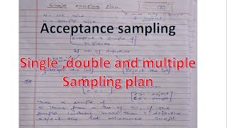 What IS SAMPLING PLAN ,! SINGLE sampling, DOUBLE sampling, MULTI SAMPLING PLAN in hindi