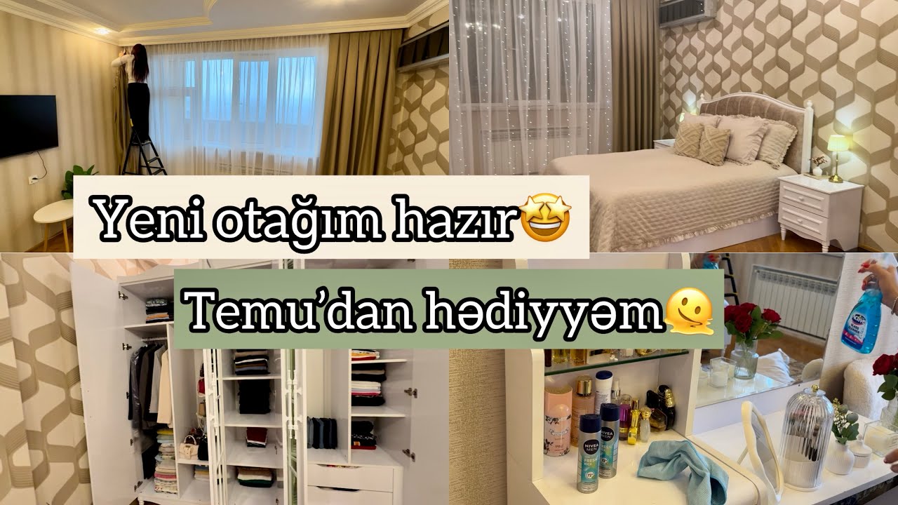 Yeni otağımı birlikdə bəzəyək🤩Yeni mebel aldıq✨Təmizlik🧺Tümudan yeni il hədiyyəm👍🏻