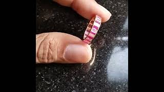 Ruby Diamond Eternity Ring, Baguette Eternity Band, Wedding Ring, Engagement Ring,  UncommonJewelsIN