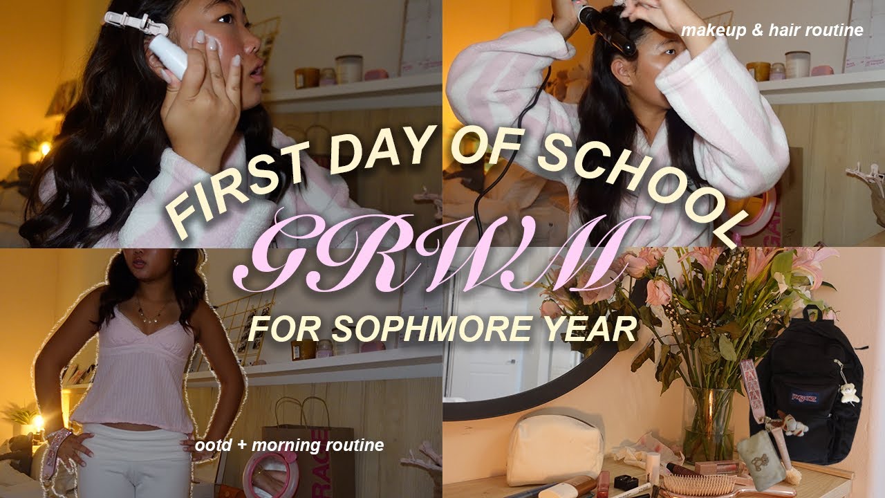 FIRST DAY OF SCHOOL GRWM/MORNING ROUTINE | sophomore year