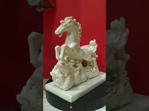 Pair of Horses Decor Statue - White Resin Variant