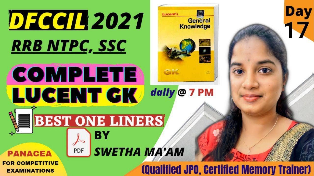 dfccil general knowledge 2021/Lucent GK One liners-17/dfccil gk classes/dfccil gk preparation/dfccil