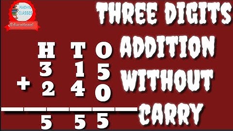 Addition of three digits numbers without Carry    MadhuClasses