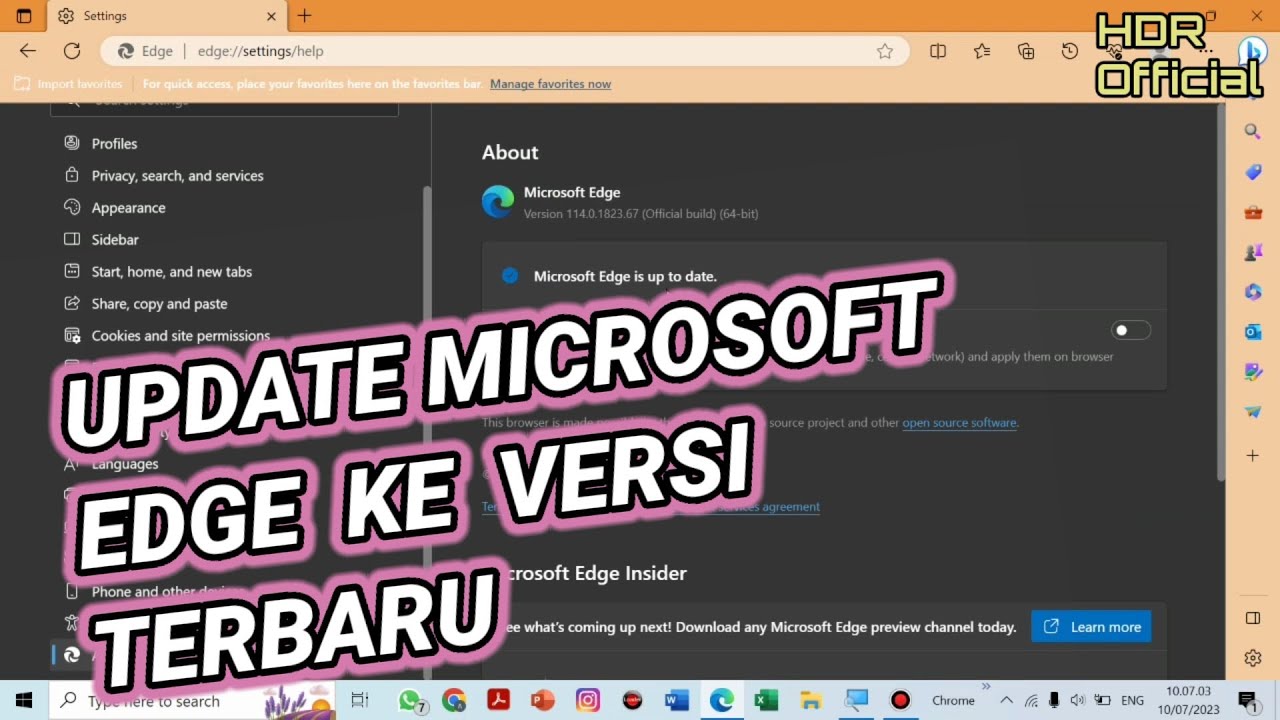 Tutorial Upgrade (Update) Microsoft Edge ke Versi Yang Terbaru - YouTube