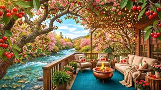 🍒 The Cherry Blossom Deck | Soft Piano & Peaceful Riverside Ambience ✨ screenshot 3