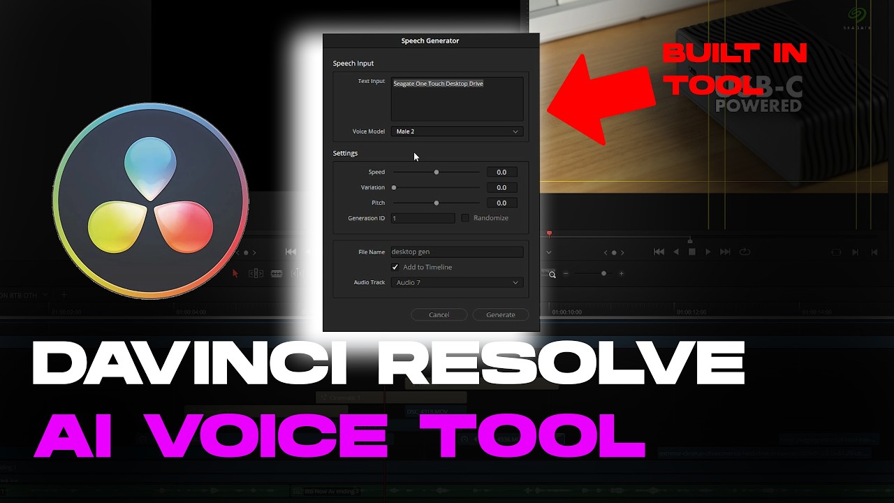 AI Voice Generation | Davinci Resolve 21