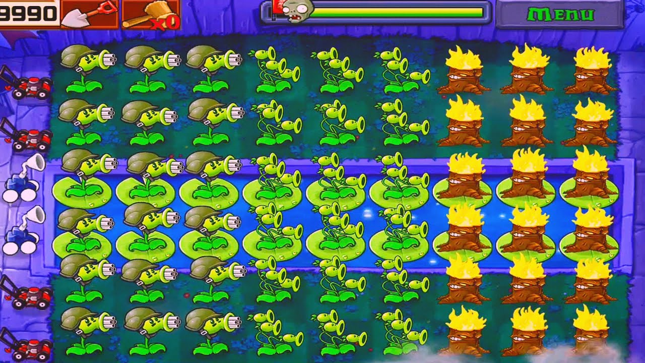 Plants Vs Zombies | Survival Fog | Plants Vs All Zombies Completed Gameplay Full HD 1080p 60fps