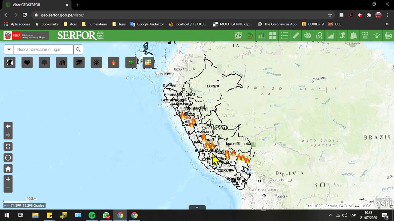 Uso del visor de alertas de incendios forestales GEOSERFOR. YouTube