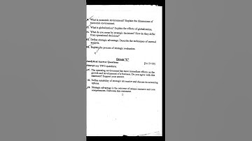 Tu BBS 3rd year business environment and strategic management 2079 question paper