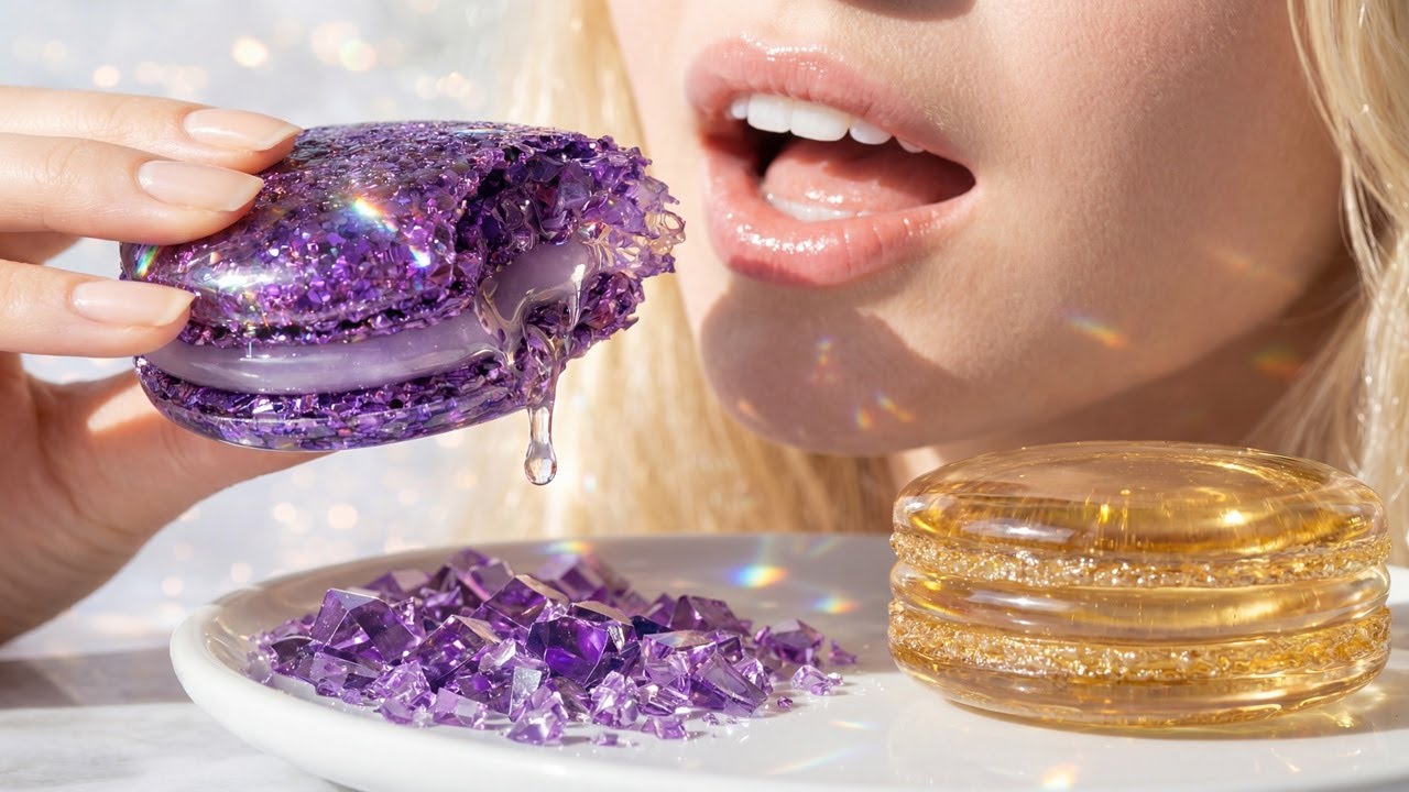 Making Glass Macarons That Crunch Like Crystal | ASMR 4K 🍬💎