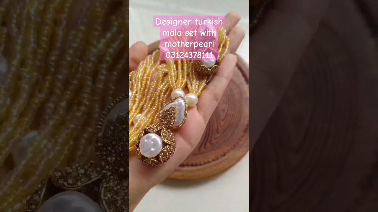 designer turkish mala set with motherpearl 