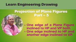 Projection of Plane Figures, Part 3, when one edge of the plate is inclined to HP and VP both.