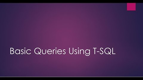 T-SQL: How to Create a Database & a Table