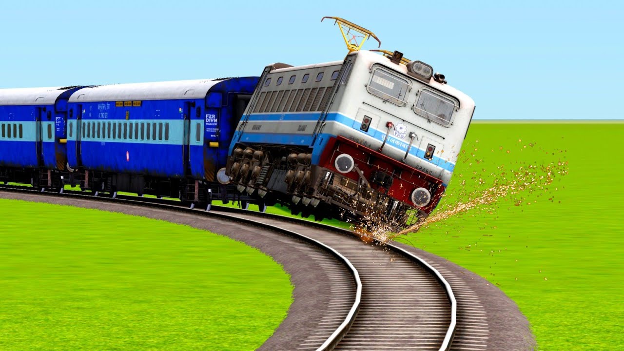 THE LIVE TRAIN BIGGEST ACCIDENT AT MOST DIFICULT SINGLE CURVE RAILROAD TRACKS|🔺 Train simulator|
