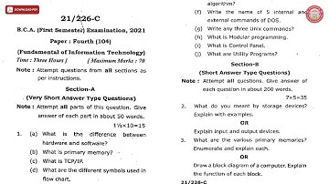 BCA 1ST SEM FUNDAMENTAL OF INFORMATION TECHNOLOGY C 2021 | VBSPU