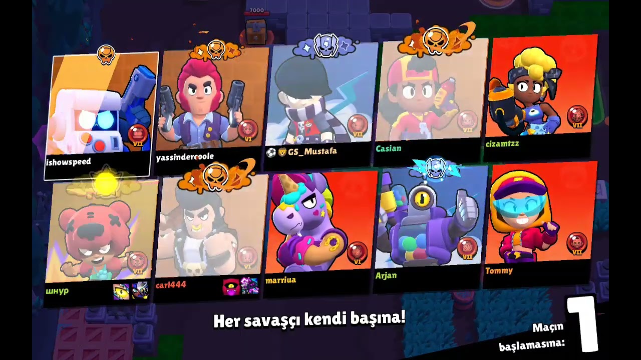 Brawl stars tek hesaplaşma 8-bit ile 😱😱😱