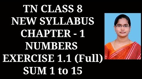 8th Maths Ch-1 Numbers | Exercise-1.1 (1 to 15 sums) | Samacheer One plus One channel