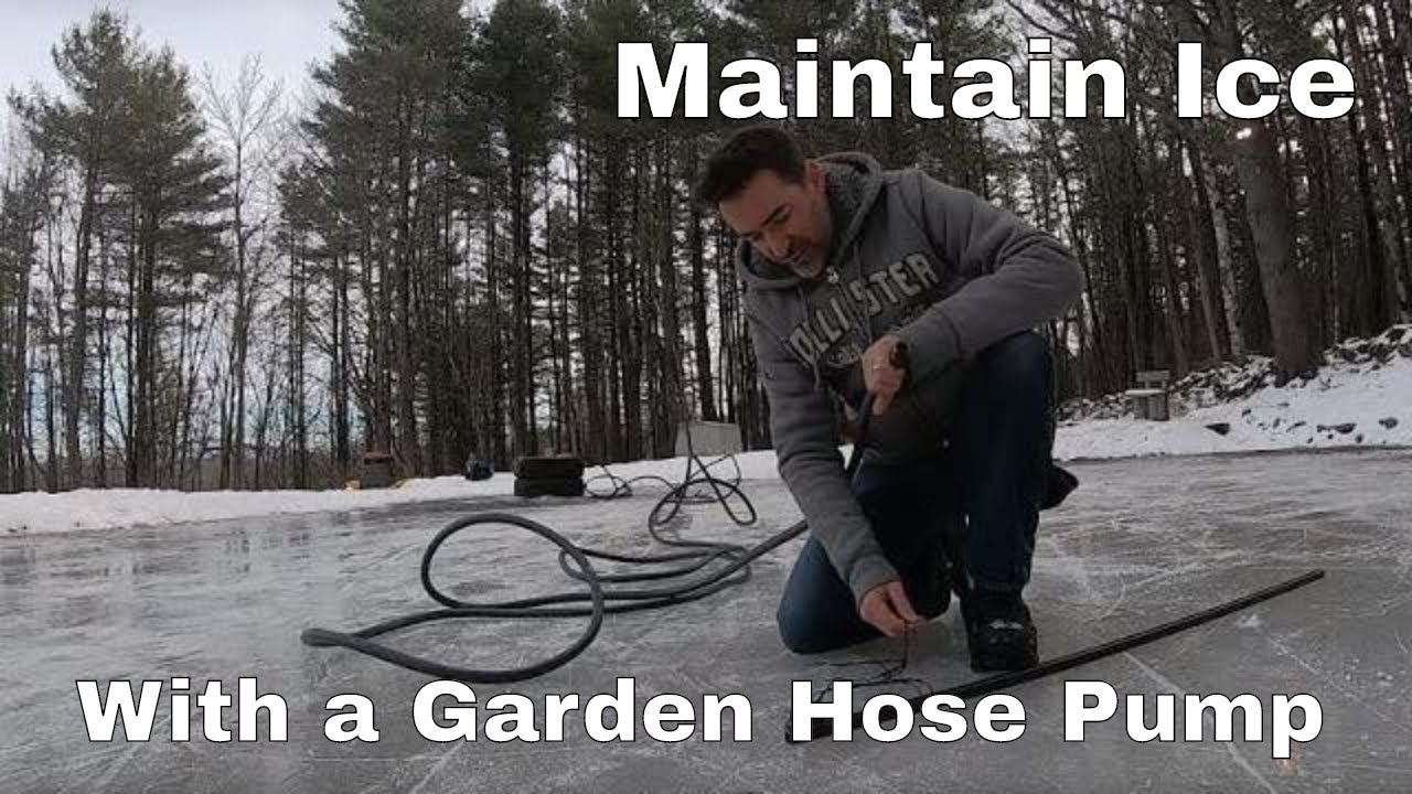 How to Resurface Pond Ice for Skating Using an Electric Garden Hose ...