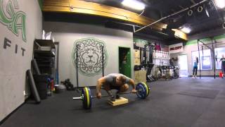 2" Deficit Snatch Pull (straps) - 3 x 1 - Rep 3 @ 245 lbs