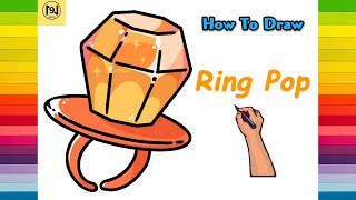 How to draw a Ring Pop easy step by step | No.9 ARTS