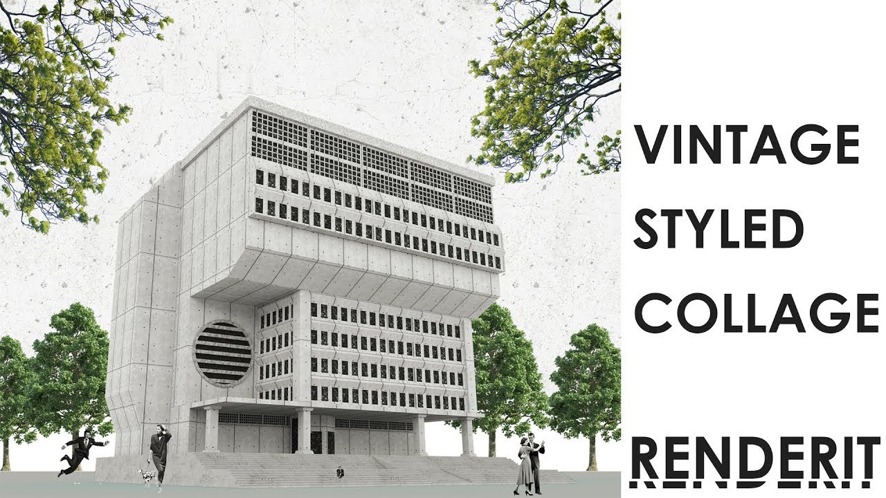 Vintage Architectural Visualization • Photoshop Tutorial • Timelapse